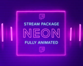 Animated Neon Stream Pack | Pink & Cyan Sci-Fi Lights (Instant Download)