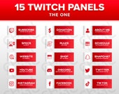 15 Red Twitch Panels | "The One" | Twitch Stream Design | English & French