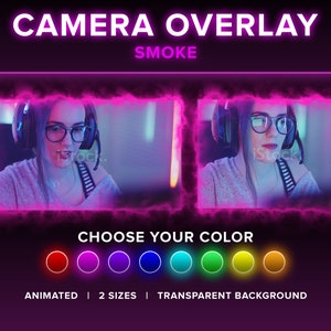 Animated Smoke Camera Overlay Twitch | Customizable Color | Webcam Border Stream