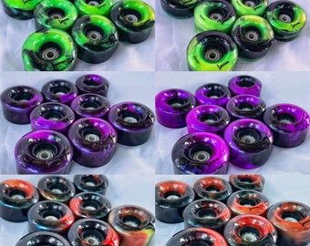 Galaxy Dyed Black Pearl Luminous Wheels,  58mm x 100A (Sets of 4)