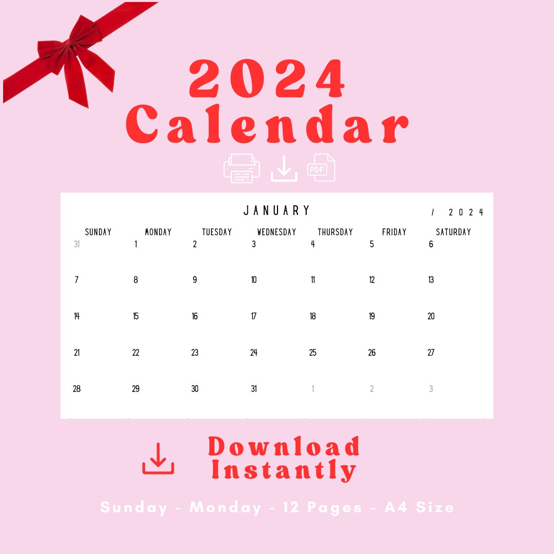 2024-monthly-calendar-printable-simple-minimalist-calendar-etsy