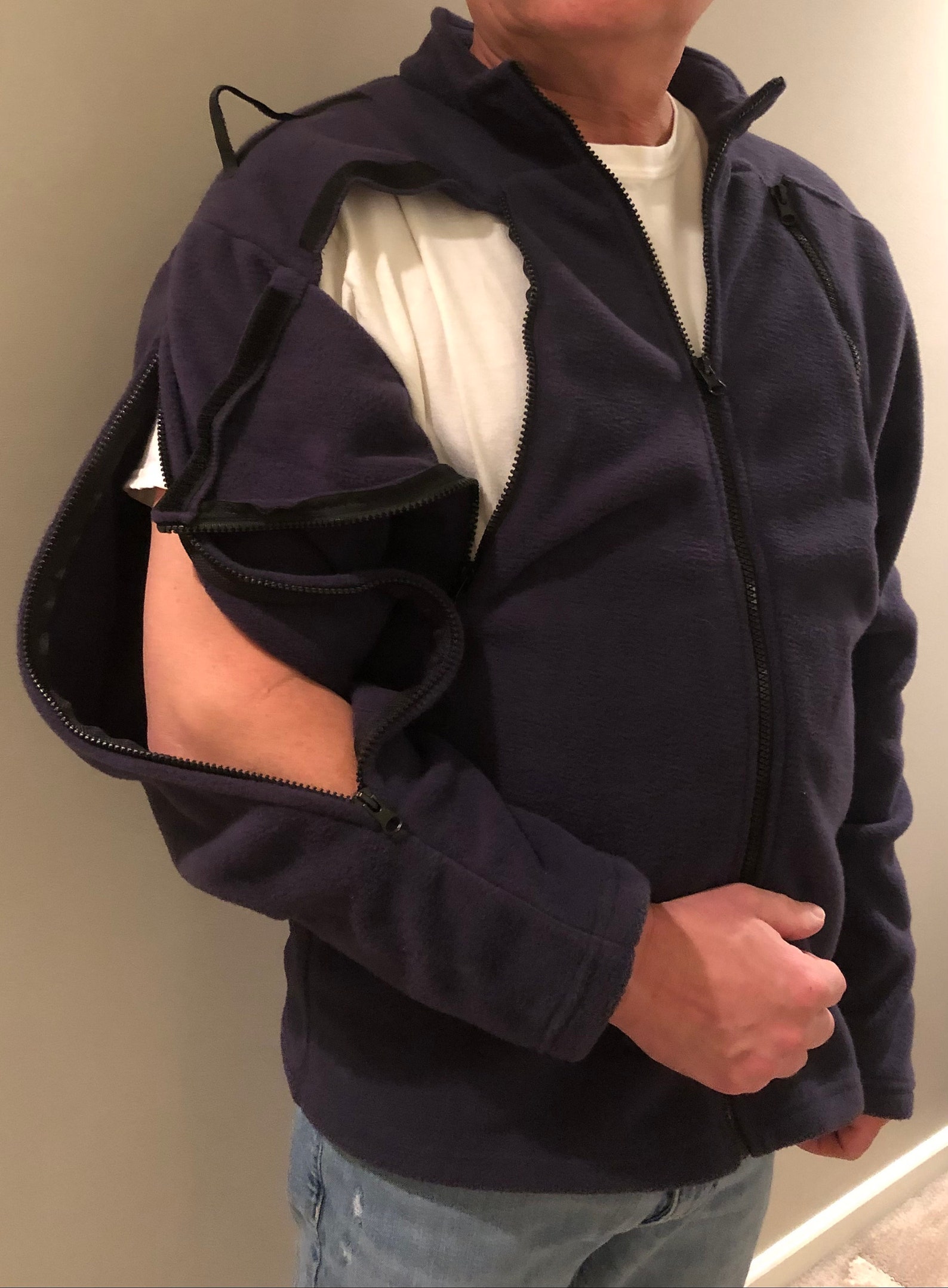 Fleece Jacket for Dialysis or Chemotherapy Treatments That Supports