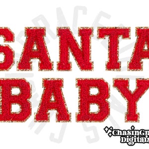 Santa baby,PNG, varsity letters, digital download, chenille letters, Christmas time, jolly