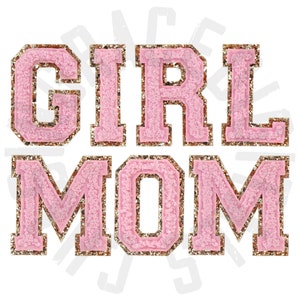 Girl Mom digital download, varsity letters, chenille letters, digital download, INSTANT DOWNLOAD