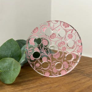 Halliesphere BLUSH PINK 7cm Eco Recycled Flower Holder, Sustainable Stem Holder, Flower Frog Ikebana Flower Arranging letterbox post