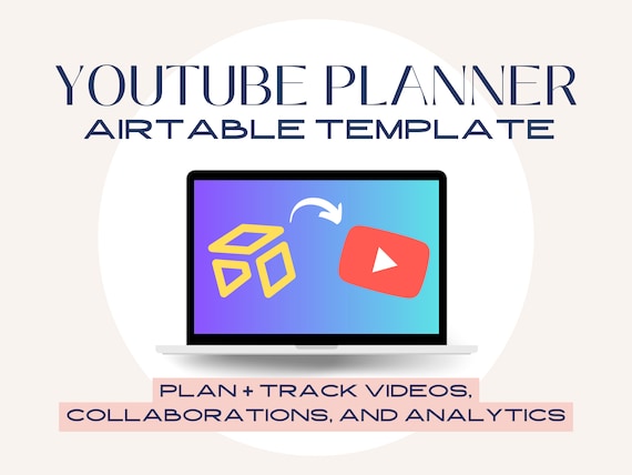 Youtube Planner Template Airtable Template Social Media Planner Content  Calendar Content Planner Digital Planner - Etsy