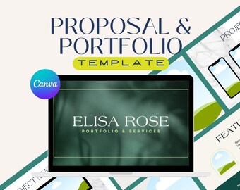 Modelo de proposta e portfólio para gerente de mídias sociais | Kit de cliente Canva expandido e editável | Modelo de proposta comercial para SMM