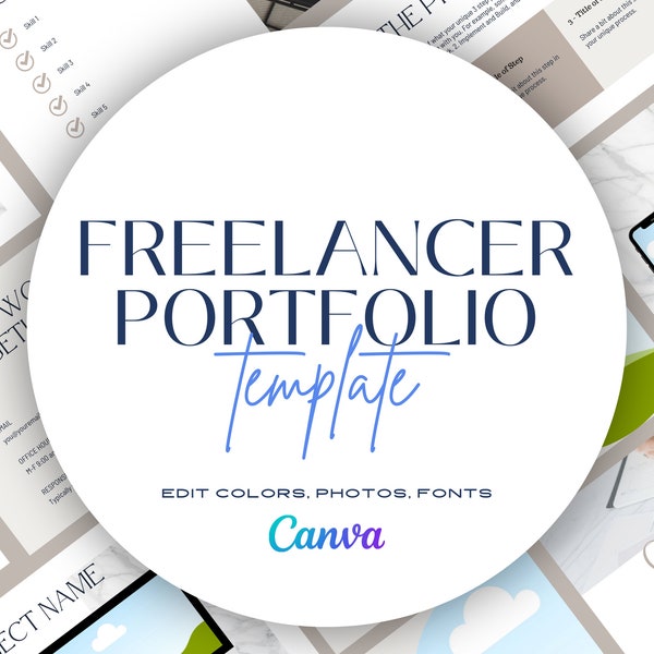 Portfolio Template | Freelancer Portfolio | Upwork Portfolio | Virtual Assistant | Social Media Manager | Online Service Business Template