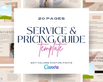 Service and Pricing Guide | Services Guide | Pricing Guide | Price List Template | Virtual Assistant Template