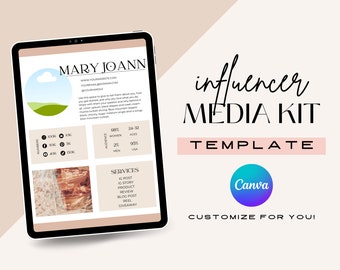 Instagram-Medienkit-Vorlage | Bearbeitbare Canva-Influencer-Preisliste | Instagram-Marken-Deal-Kit