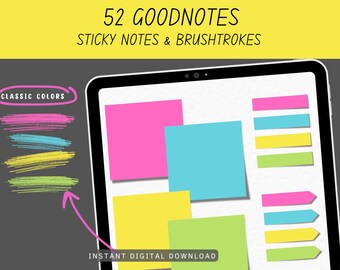 Goodnotes Sticky Notes, iPad Planner Stickers (Digital Download)