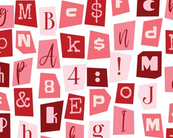 Pink Ransom Note Alphabet – PNG Clipart, Scrapbook Letters (Digital Download)