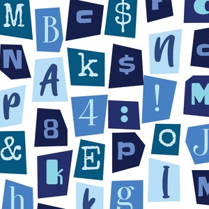 Digital RANSOM NOTE Letters & Numbers - Alphabet Images Ephemera. Junk Journal digital download cut outs Clip Art
