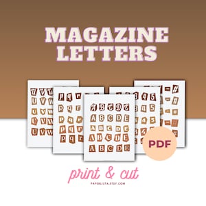 Imprimible Descargar PDF Magazine Letters - Números del alfabeto, Nota de rescate ABC, diario basura, material para profesores, artesanía impresa, bricolaje, scrapbooking