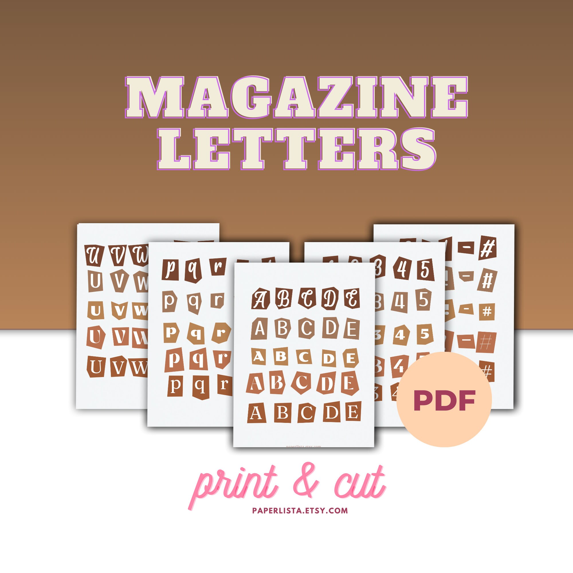 Printable Download PDF Magazine Letters - Alphabet Numbers, Ransom Note ...