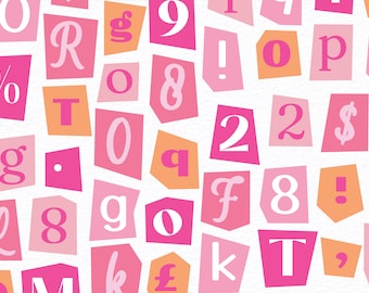 Magazine Cutout Letters – PNG Alphabet Clip Art (Digital Download)