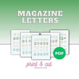 Printable Download PDF Magazine Letters  - Alphabet numbers, Ransom Note ABC, junk journal, teacher material, print craft, diy, scrapbooking