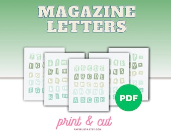 Printable Magazine Cutout Letters - DIY Scrapbook Alphabet (PDF Download)