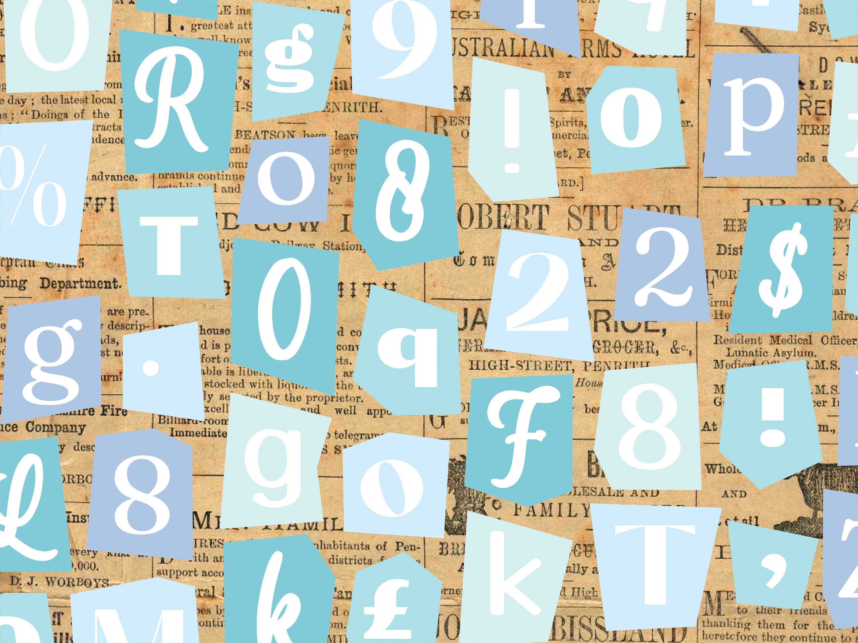 Ransom Note Alphabet – Blue Pastel PNG Clipart (digital Download) - Etsy
