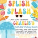 Splish Splash Summer Fun Birthday Party Digital Invitation Summer Pool ...