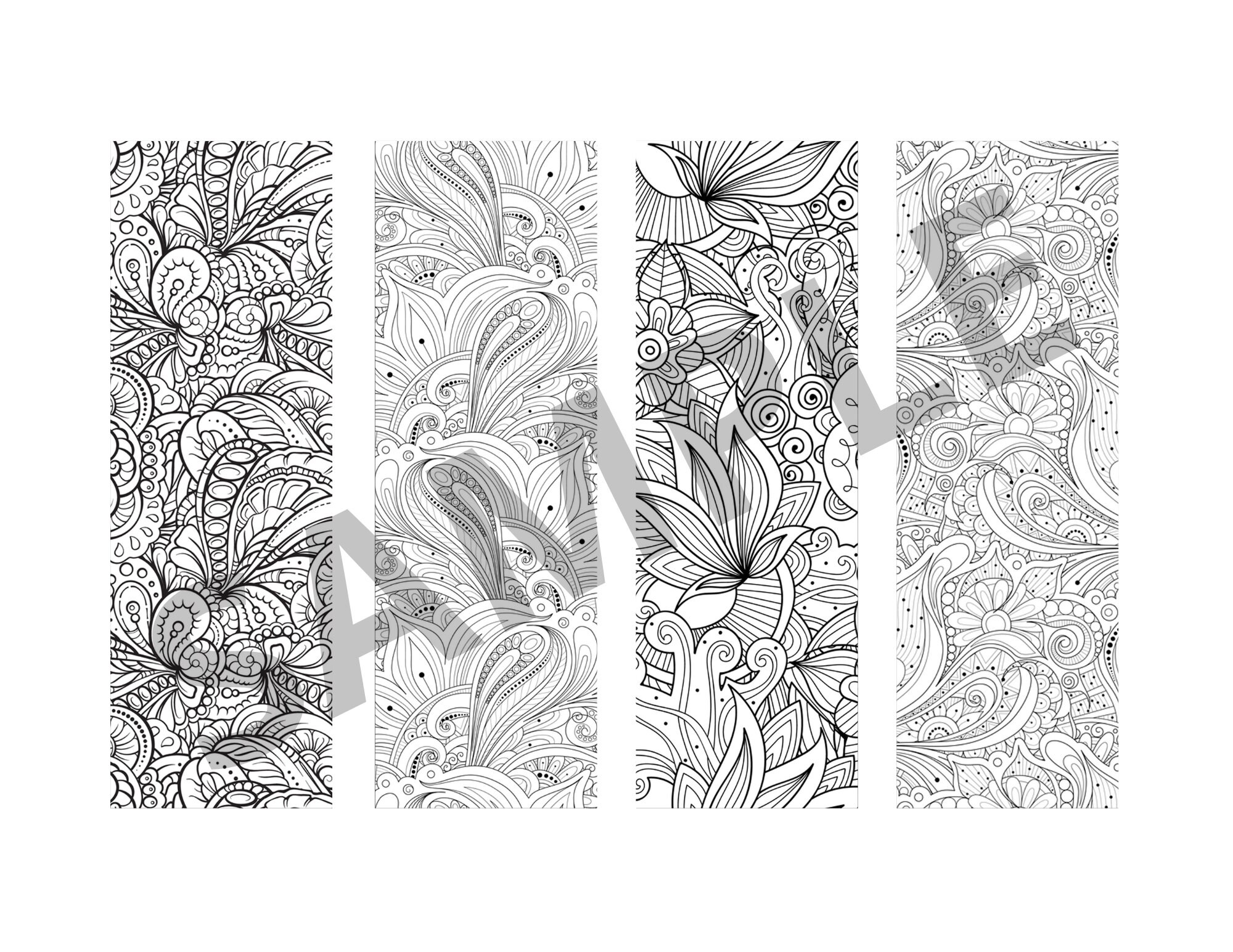 Printable Coloring Bookmarks, Printable Bookmark, Paisley Print ...