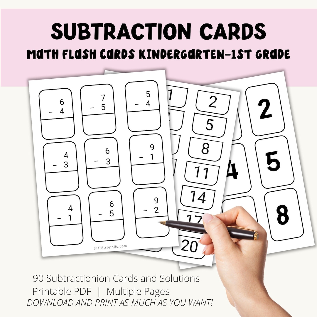 Subtraction Flashcards, Printable Math Flashcards, Worksheets, Counting ...
