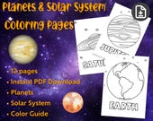 Planet Coloring Pages, Solar System Printable, Science Printables, Educational Coloring, Coloring Sheets for Kids, print at home, pdf print