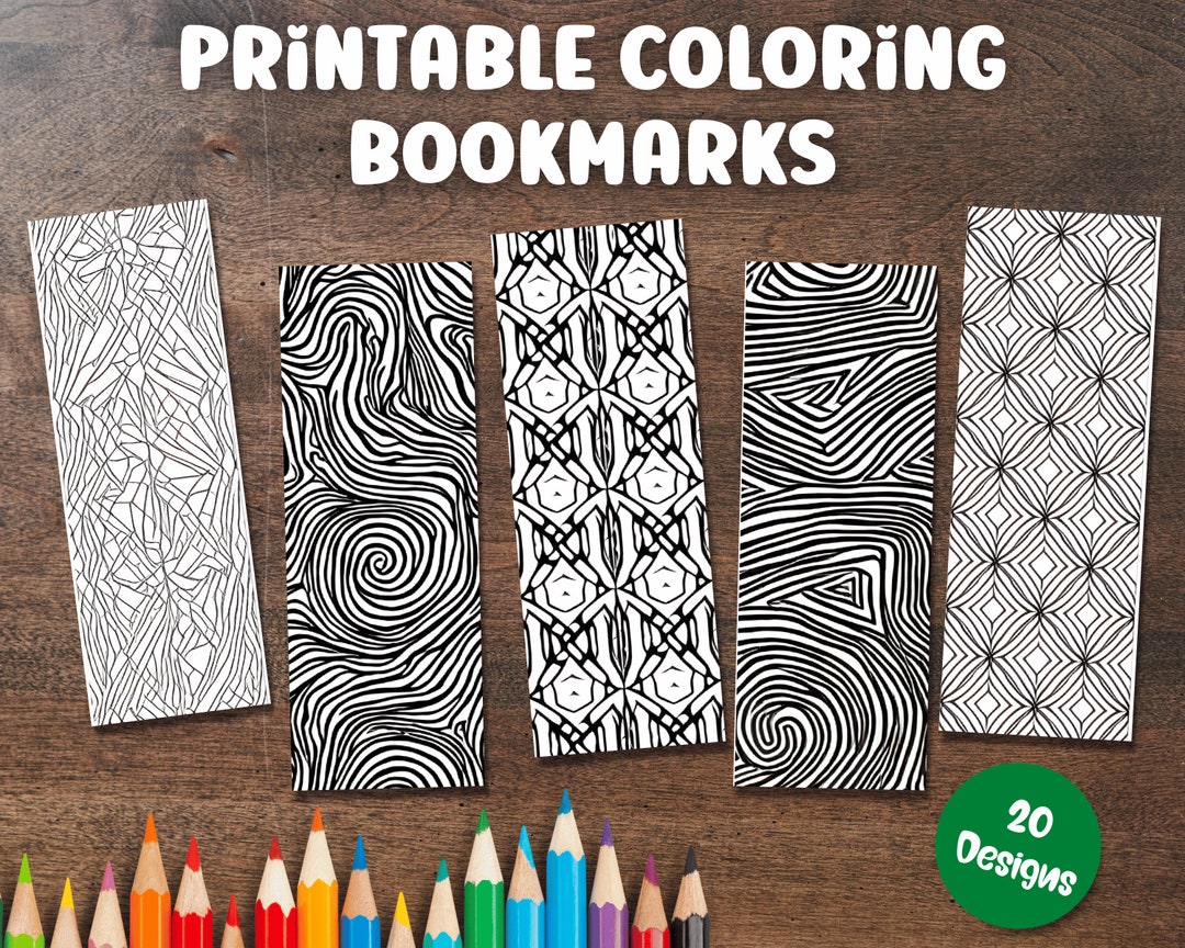 Printable Coloring Bookmarks, Printable Bookmark, Abstract Coloring ...