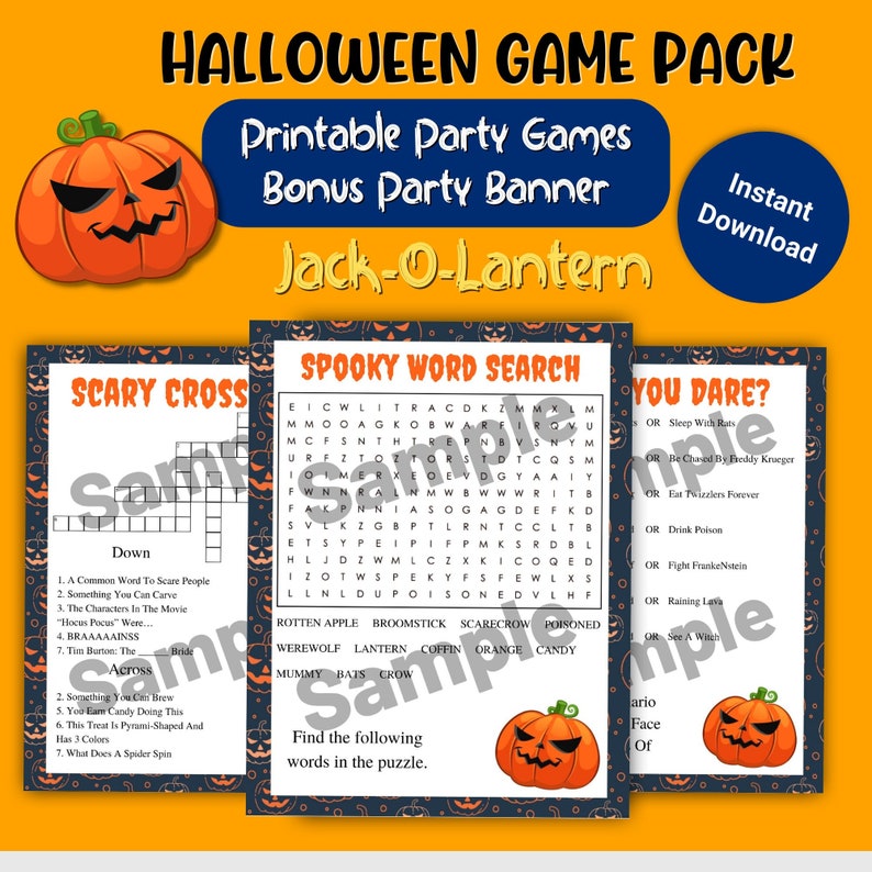 Jackolantern Printable, Halloween Games, Printable Party Banner ...