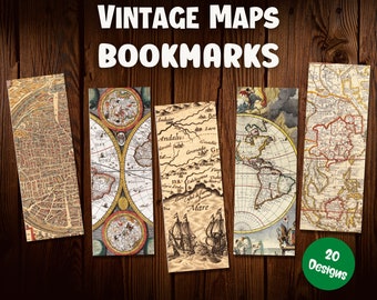 Vintage Maps Printables, Printable Bookmark, Old World Map Print, Cartography Map, Printable Gift, instant download, print at home, pdf file