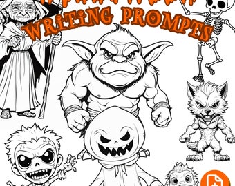 Halloween Writing Prompts for Kids, Printable Halloween Activities, Halloween Party Ideas, printable writing prompts, coloring pages