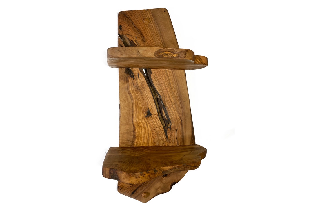 Olive Wood Decorative Accent Shelf Wall Mounted Shelf Etsy