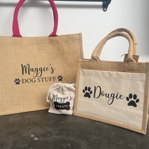 Personalised Dog treat bag Dog Jute treat Bag Personalised Puppy gift image 3