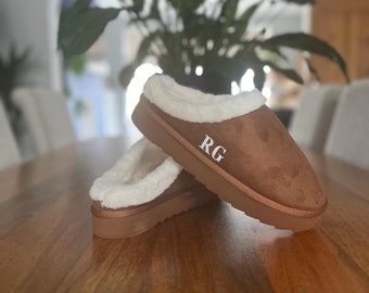 Personalised High Top Non Slip Thick Sole Slippers with Fleece Lining ~ Gift for Her ~  Gift for Ladies ~ Girl Gift