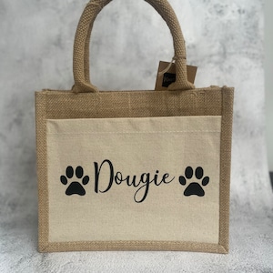 Personalised Dog bag - Dog Jute Bag - Personalised Puppy gift