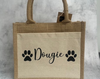 Personalised Dog bag - Dog Jute Bag - Personalised Puppy gift