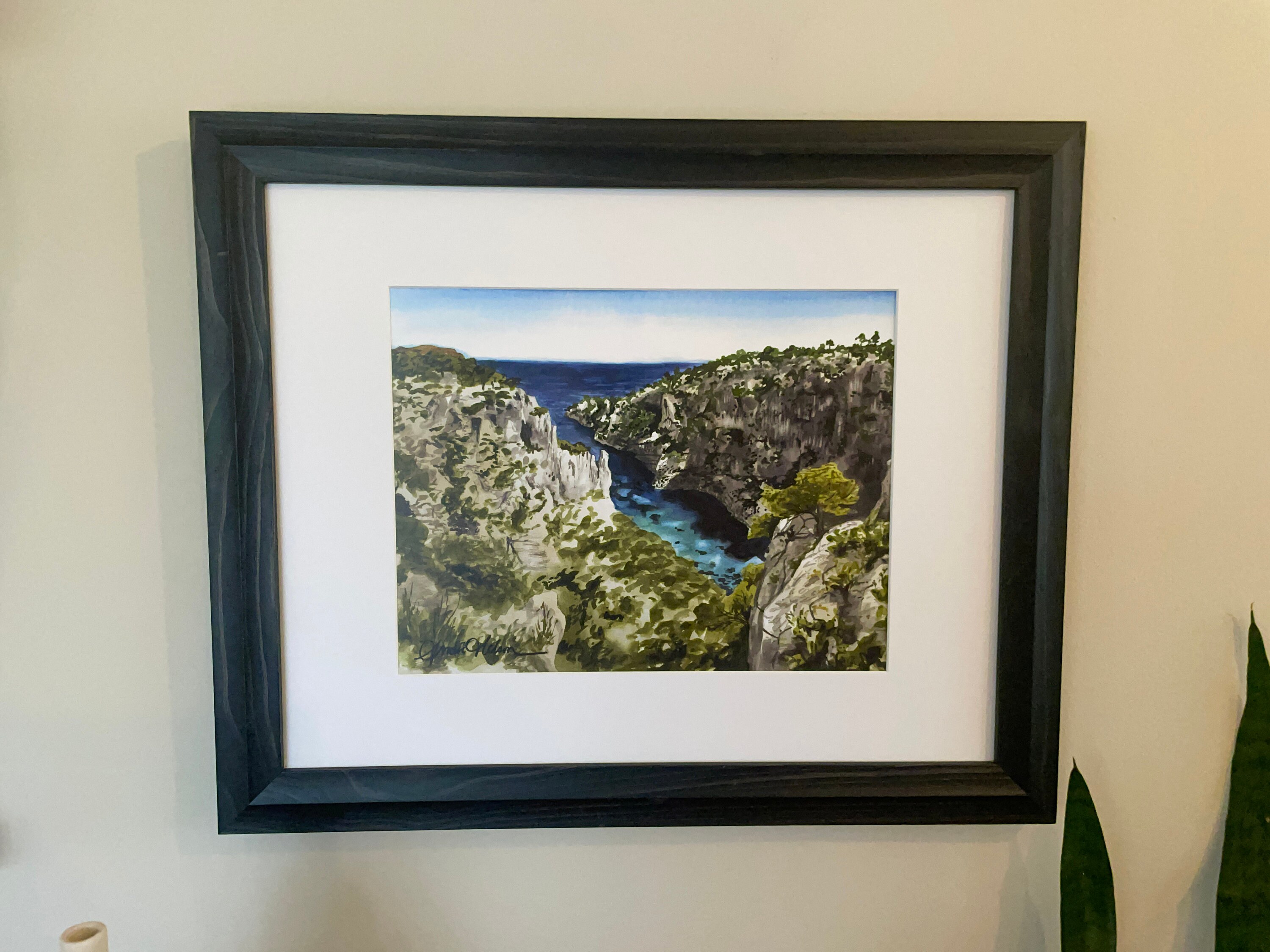 Mediterranean Cove Watercolor Print - Etsy