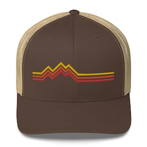 Retro Mountain Range Trucker Hat | Embroider Mountain Range