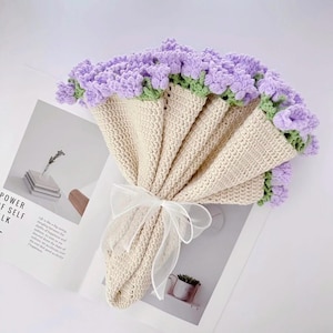 Flower Bouquet Blanket Crochet Pattern PDF – Lavender Baby Shower Gift Wrap, 2-in-1 Blanket & Bouquet Pattern