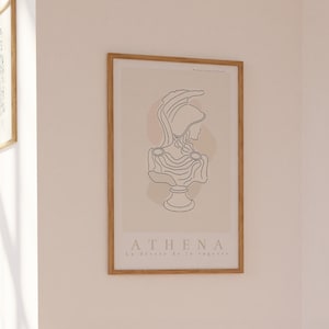 Goddess Athena | Printable Wall Art | Greek Mythology Print | Light Academia Aesthetic Art | Neutral Home Decor | Ancient Greek Inspired Art