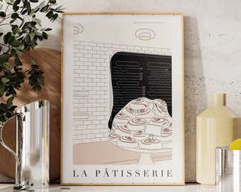 French Patisserie Art Print | Pastry Shop Print | Printable Wall Art | Digital Download | Kitchen Wall Art | Cafe Artwork | Food Poster