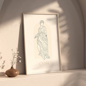 Clio Muse of History Art Print | Printable Wall Art | Digital Download | 9 Muses | Greek Mythology Print | Ancient Greece | Greek Muse Print