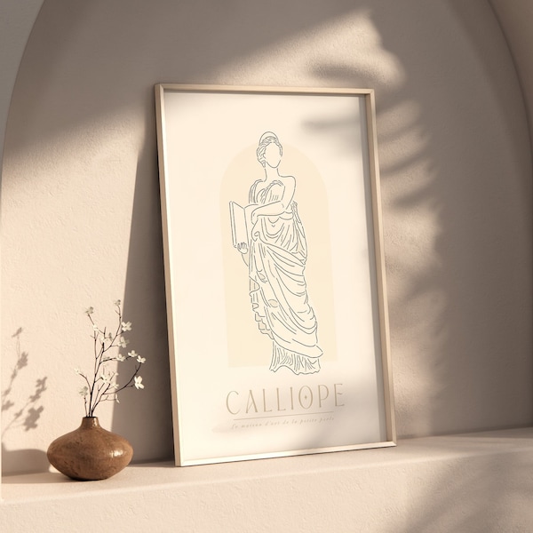 Muse Calliope Art Print | Printable Wall Art | Instant Download | Greek Mythology Art | 9 Muses Print | Academia Aesthetic | Ancient Greece