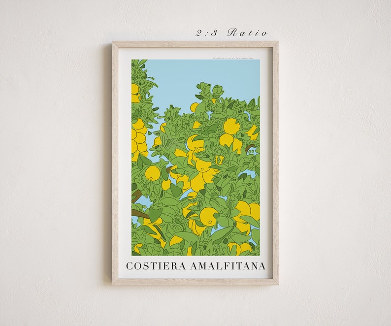 Amalfi Coast Lemon Tree Art Print Printable Wall Art - Etsy
