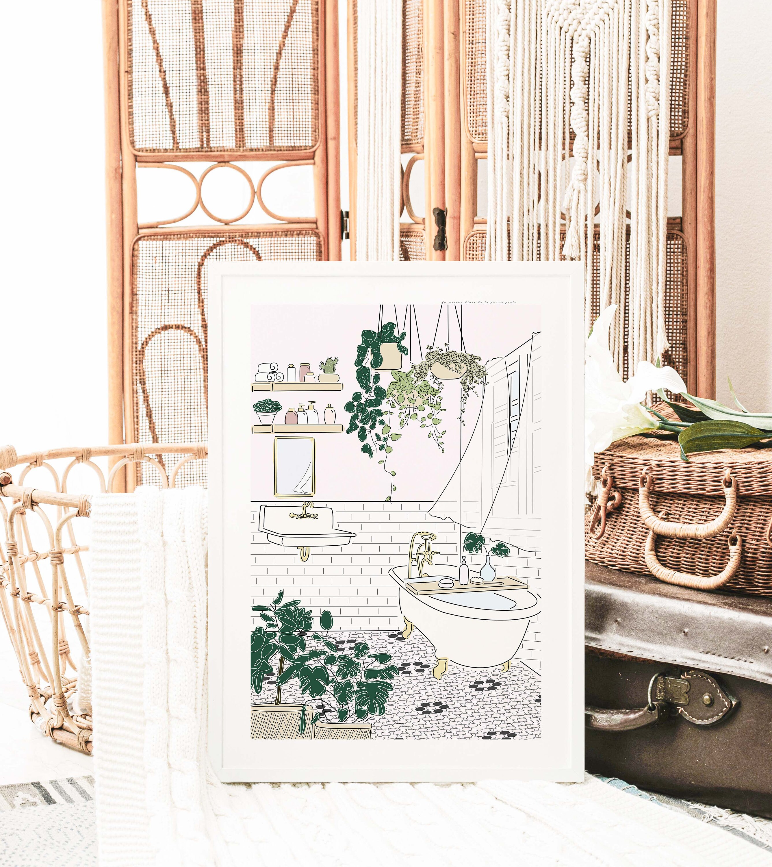 Botanical Bathroom Art Print Printable Wall Art Digital - Etsy