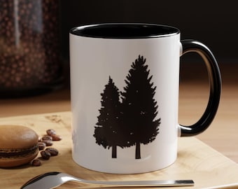 Pine Tree Coffee Mug, Pine Tree Mug, Camping Mug, Pine Tree Logo, Pine Tree Camping Mug, Forest Mug, Tree Mug, Outdoors Coffee Mug