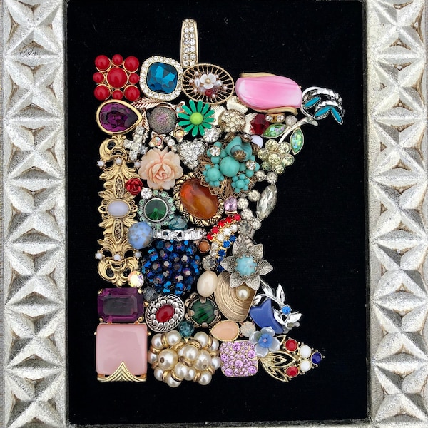 Framed Jewelry Art Etsy