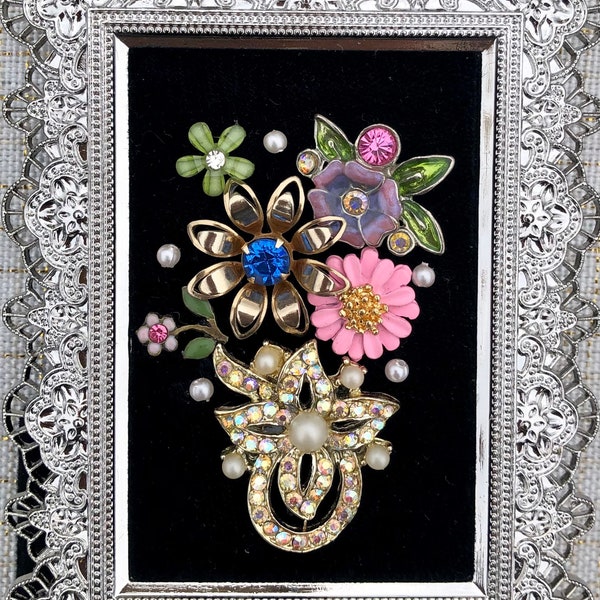 Framed Jewelry Art Etsy