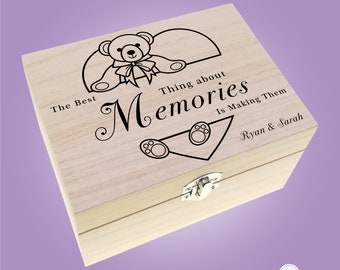 Engraved Wooden Memory Keepsake Box Valentine's Birthday Gift - Ver 15