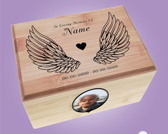 Memorial For Adult Human Ashes With Photo For Cremation Keepsake - Ver 10